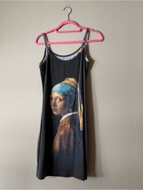 Vintage 90s Vermeer Slip Dress Girl with a Pearl Earring Deadstock